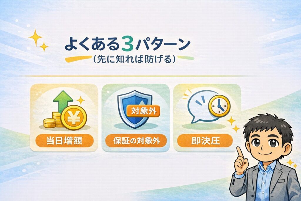 よくあるトラブル実例(先に知っておくと防げます)