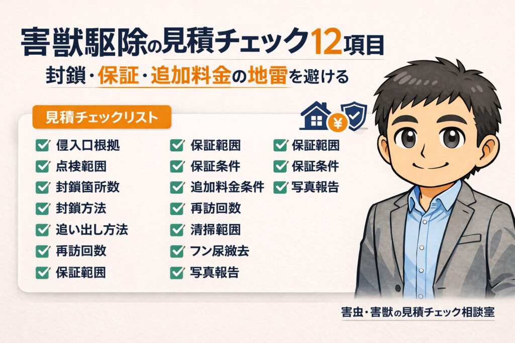 害獣駆除の見積チェック12項目
