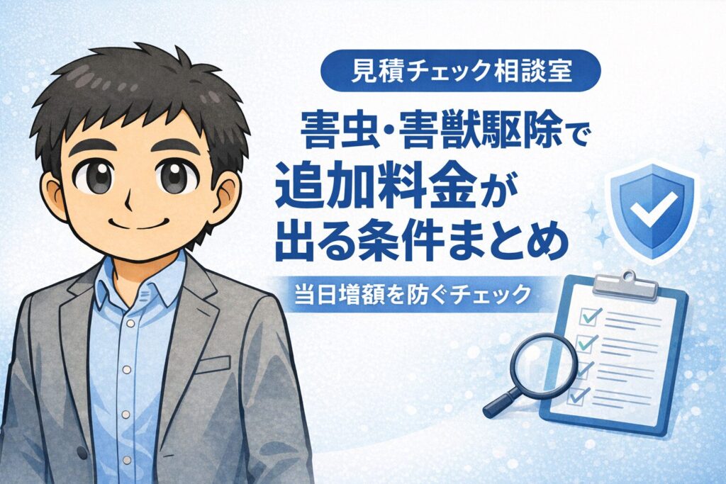 仮害虫・害獣駆除で追加料金が出る条件まとめ