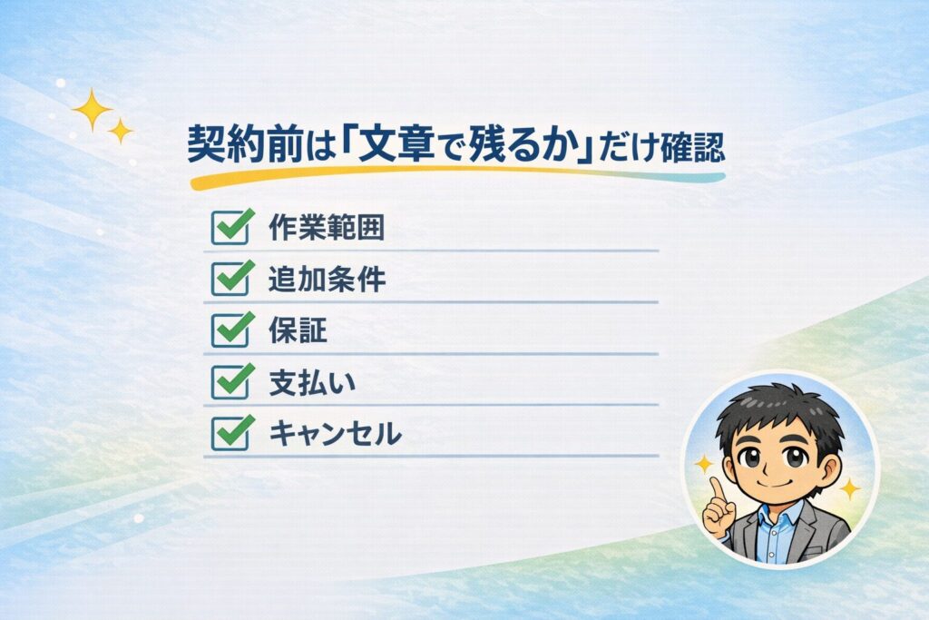 契約前の最終チェック(5項目だけ)