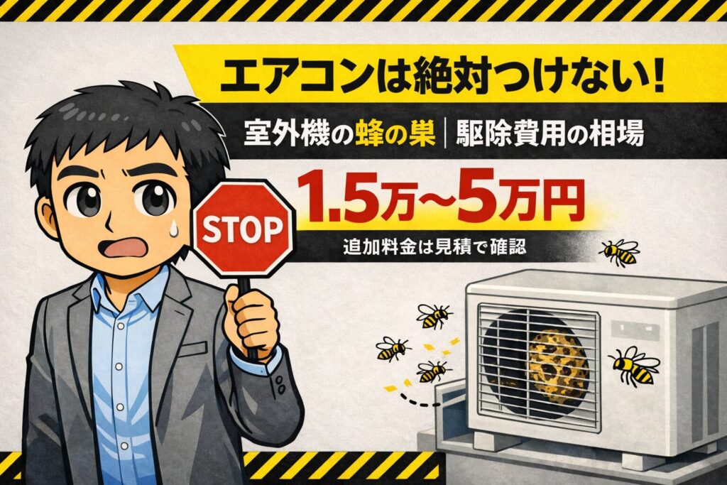 室外機蜂の巣費用の相場は？スズメバチ駆除の料金や業者選びのコツ