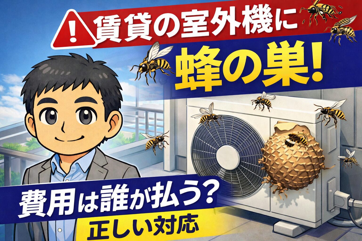 賃貸室外機蜂の巣の費用負担は?大家さんへの連絡と正しい対応