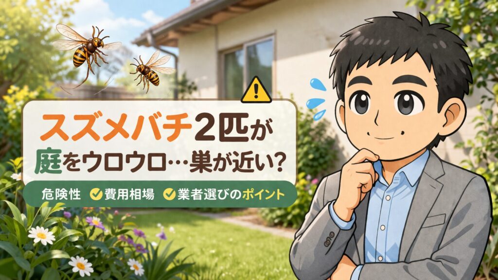 スズメバチ2 匹ウロウロ庭で見かけたら？対策と費用相場
