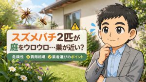 スズメバチ2 匹ウロウロ庭で見かけたら?対策と費用相場