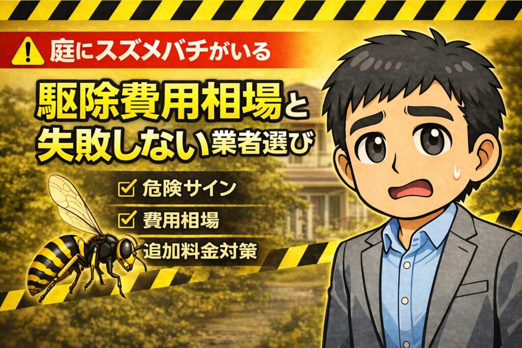 スズメバチ庭にいる時の駆除費用相場と失敗しない業者選び