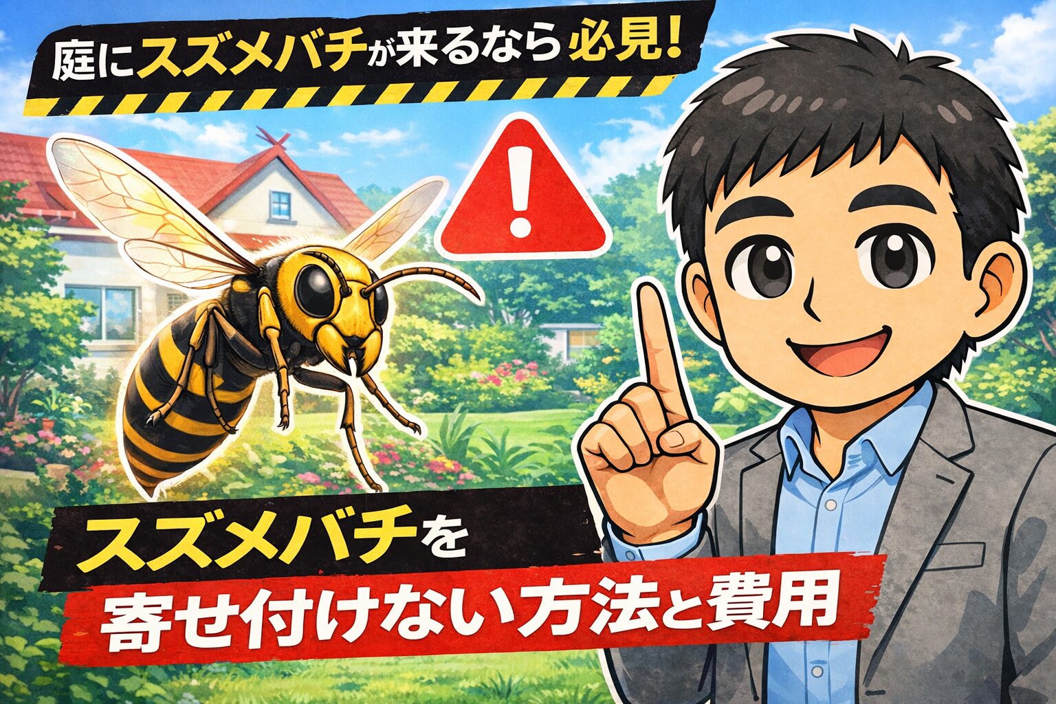 庭にスズメバチが来るなら必見！スズメバチを寄せ付けない方法と費用