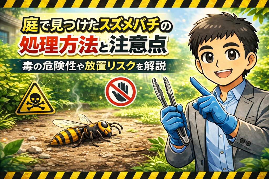 スズメバチ死骸庭の処理方法と注意点｜毒の危険性や放置のリスクを解説