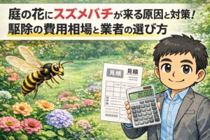 庭の花にスズメバチが来る原因と対策！駆除の費用相場と業者の選び方