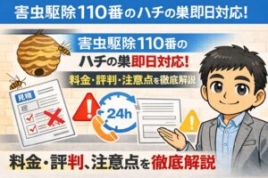 害虫駆除110番のハチの巣即日対応！料金や評判、注意点を徹底解説