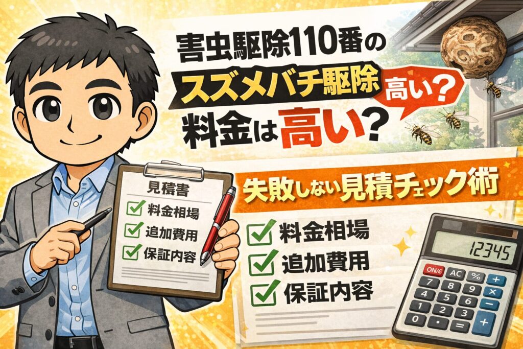 害虫駆除110番のスズメバチ駆除料金は高い？失敗しない見積チェック術
