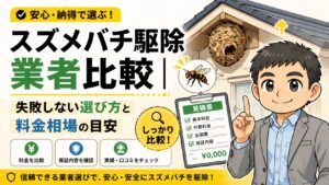 スズメバチ駆除業者比較｜失敗しない選び方と料金相場の目安