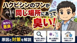 ハクビシンのフンが同じ場所にあって臭い