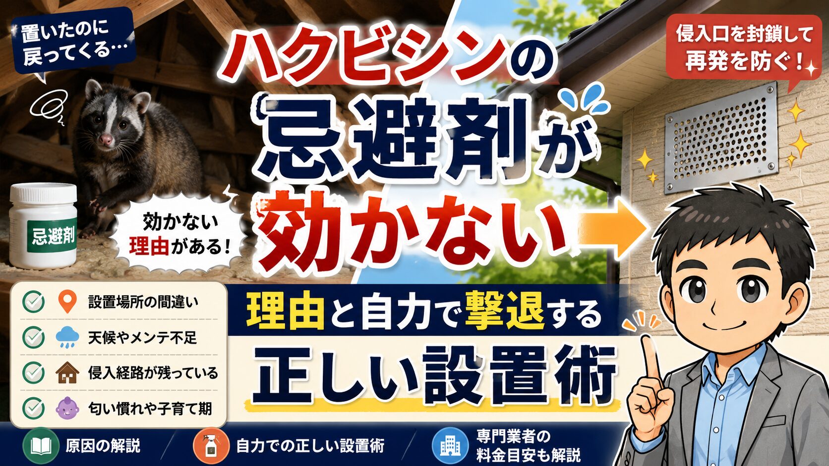 ハクビシンの忌避剤が効かない理由