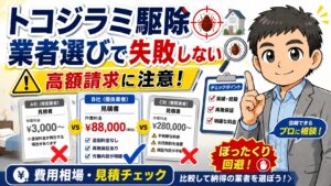 トコジラミ駆除の業者選び方！費用相場や悪質業者を避けるコツ